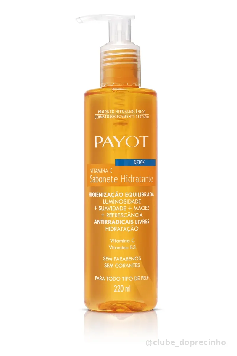 PAYOT Sabonete Liquido Detox, Vitamina C, 220 Ml