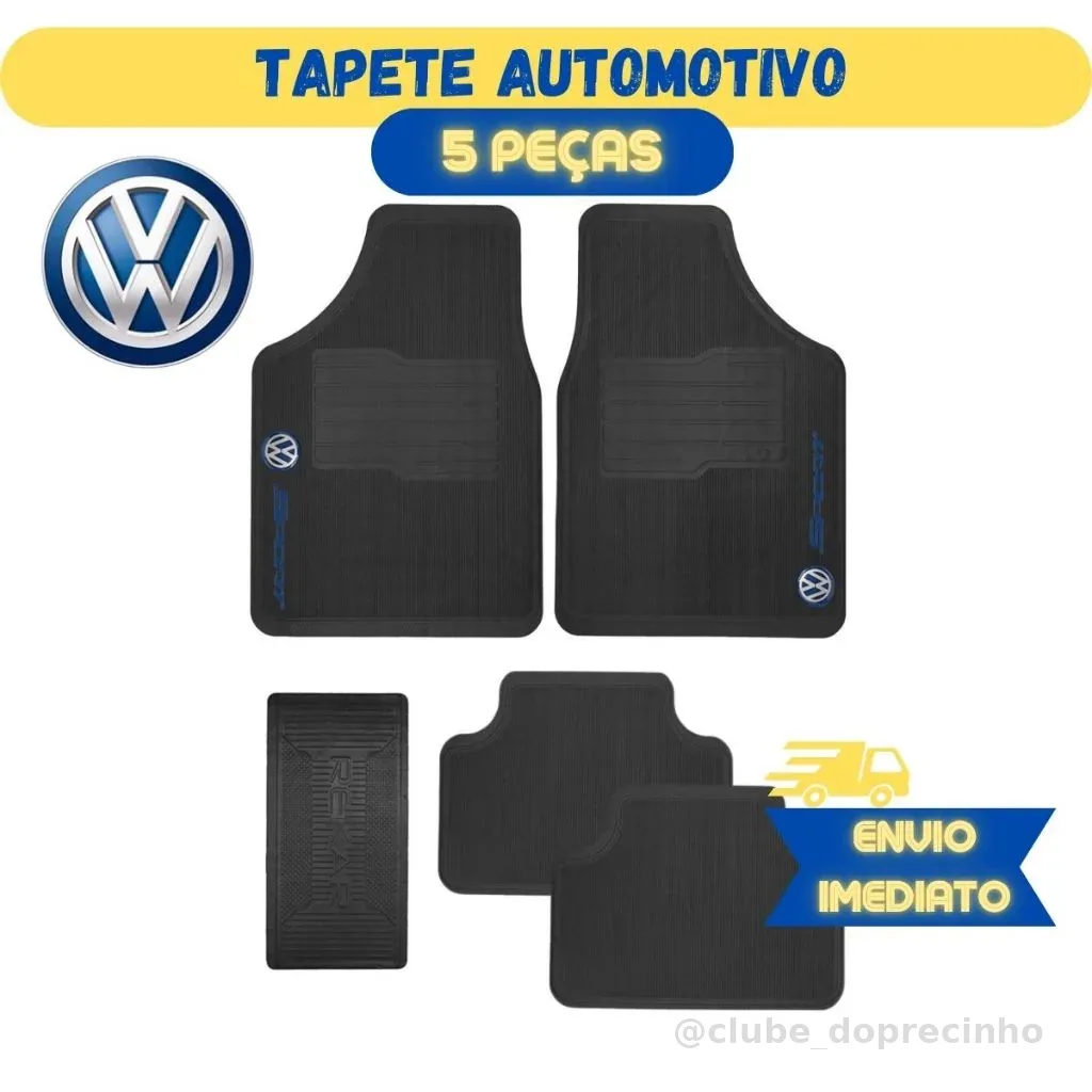 Tapete Automotivo Carro Volkswagen Versátil Borracha 5 peças