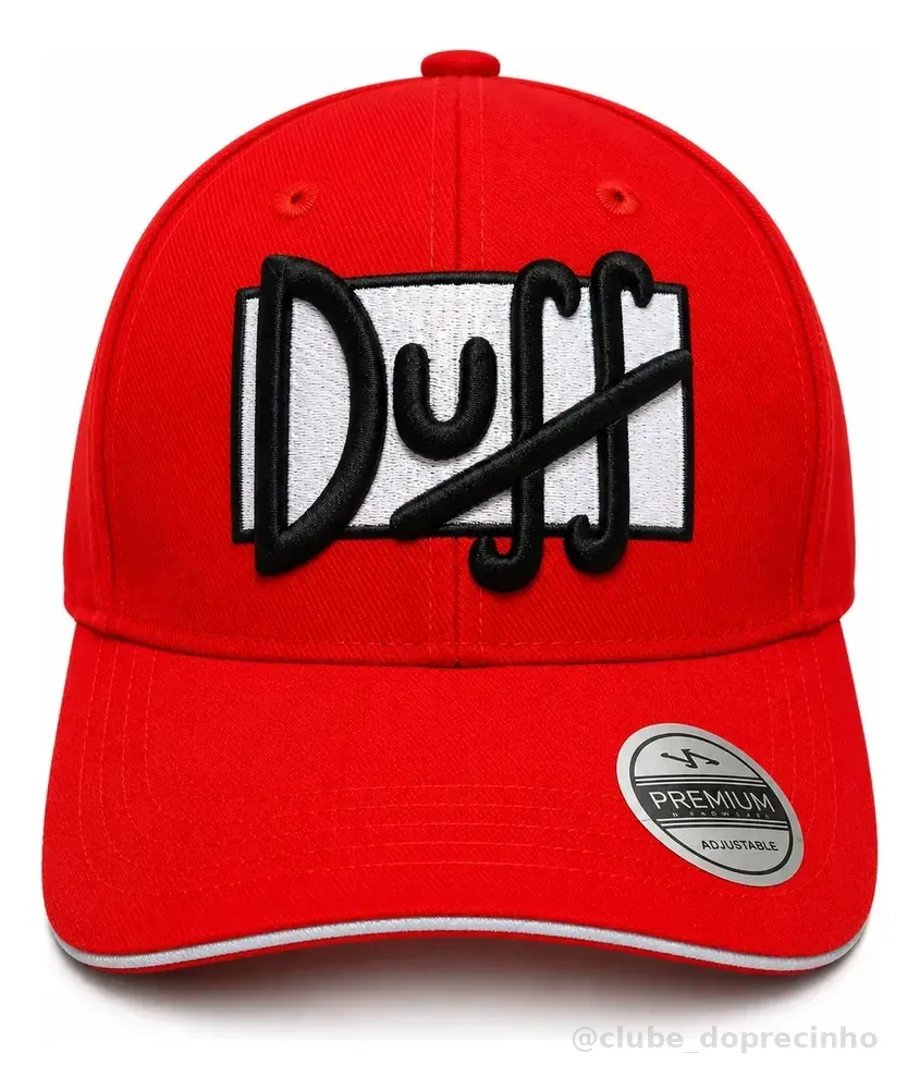 Boné Os Simpsons Duff Beer Aba Curva Bordado Vermelho Un Simpsons Duff