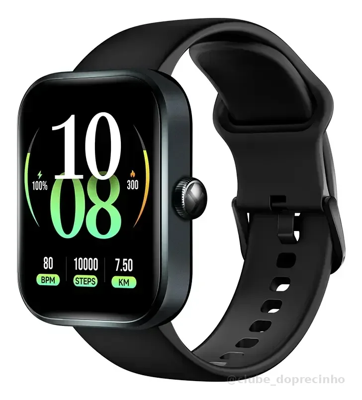 Haylou Watch 4 Black — Smartwatch com GPS, tela HD de 1,93", chamadas Bluetooth, monitoramento de saúde, IP68, à prova d'água, Ls25