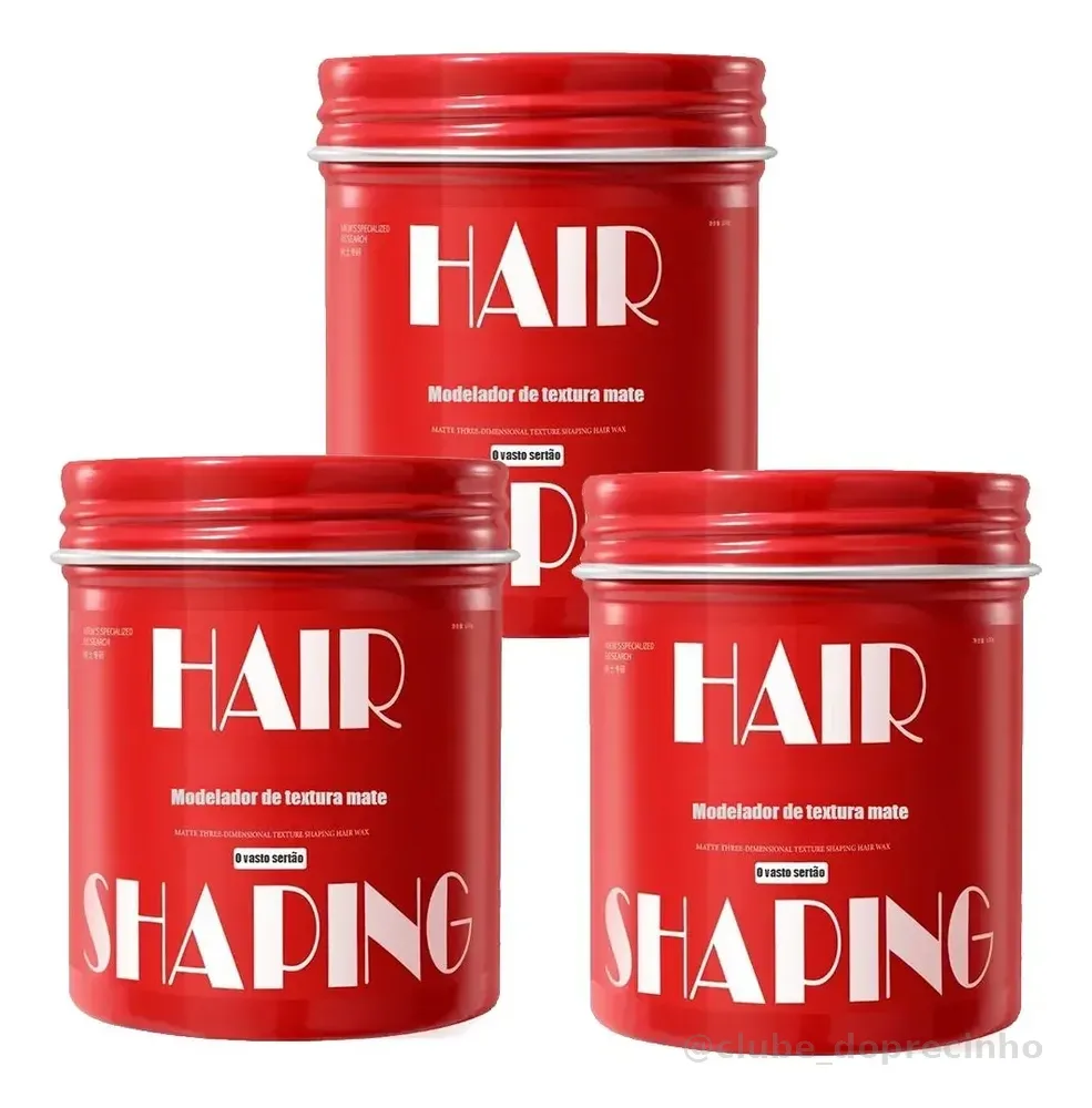 3kit Pasta Modeladora Masculina Hidratante Fixação Perfumada