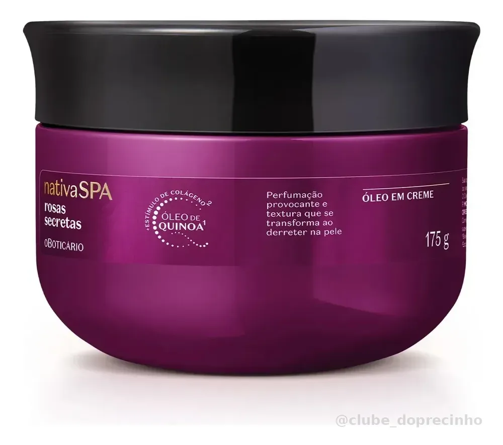 O Boticário Nativa Spa Óleo Em Creme Rosas Secretas 175g