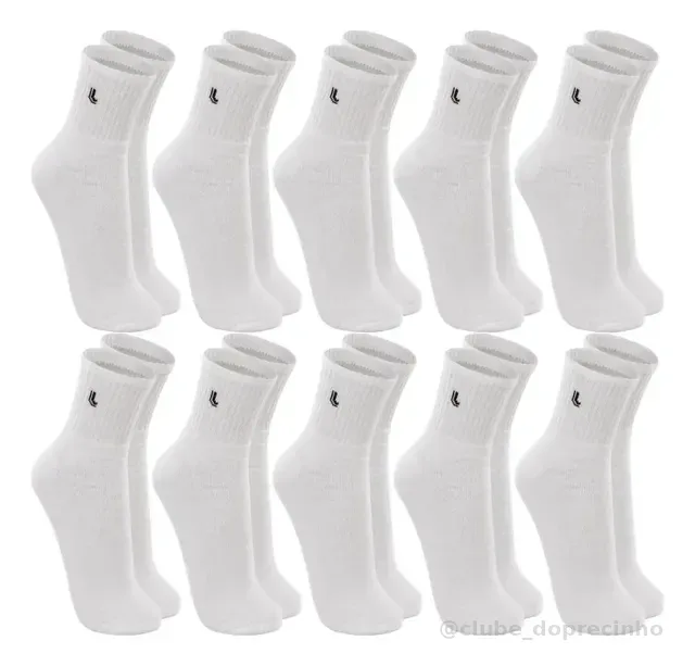 Kit 10 Pares Meia Lupo Original Masculina Cano Médio Algodão