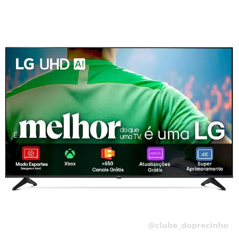 Smart TV LG UHD AI UA75 43 polegadas HDR10 Pro Processador α7 AI Ger 8 webOS 25