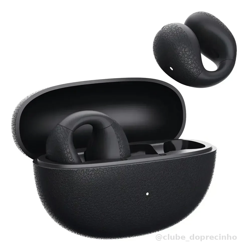 Fone Qcy Crossky C10 Bluetooth 5.4 Open Ear Cor Preto