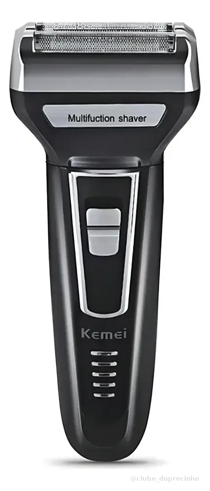 Aparador Barbeador Kemei KM-6558 Recarregável 3 Em 1 Cabeças Removíveis Bivolt