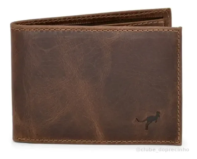 Carteira Masculina Slim Pequena Luxo Couro Legítimo Natural