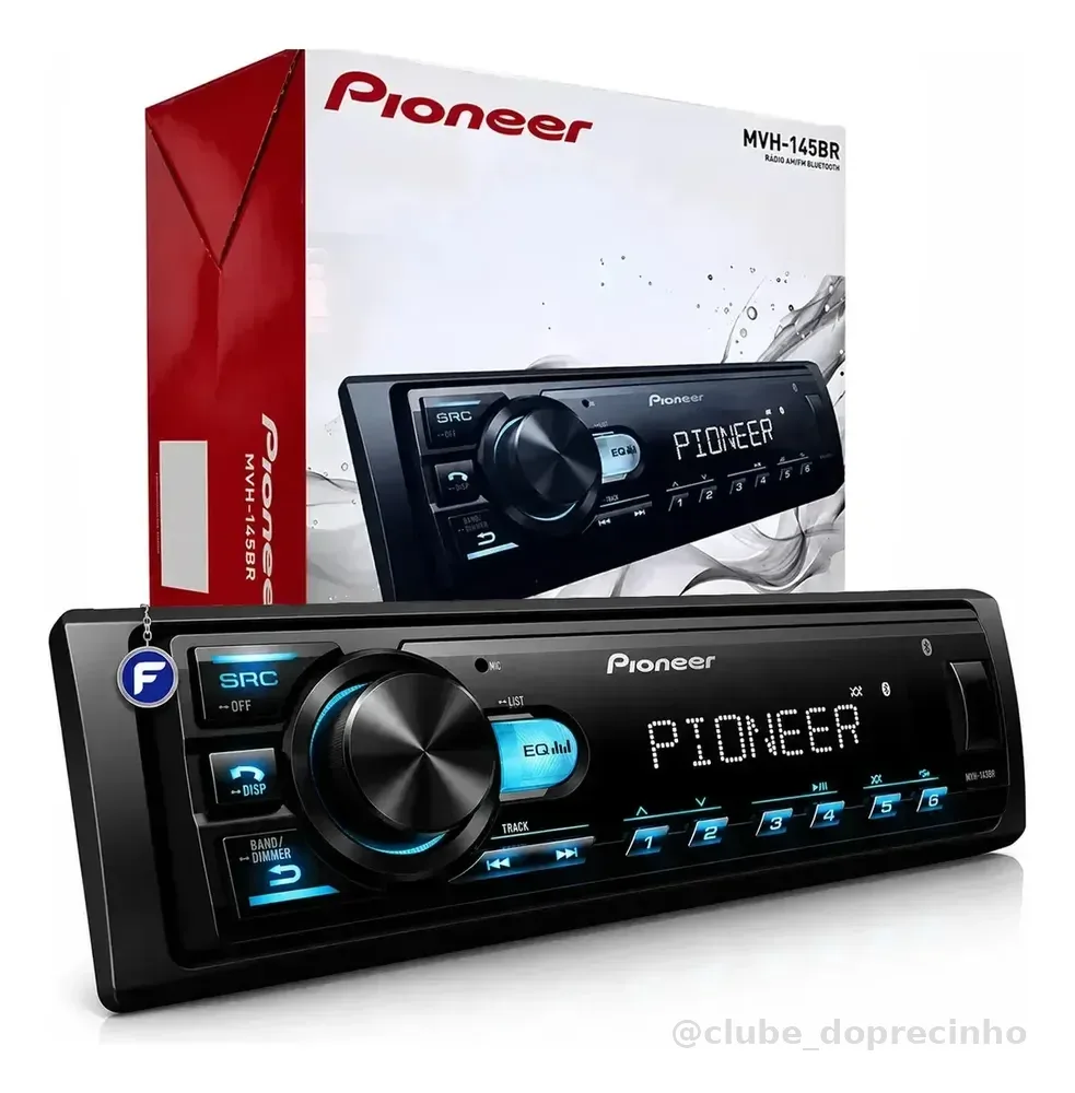 Radio Pioneer Bluetooth Automotivo Mvh-145br Usb Mp3 Fm