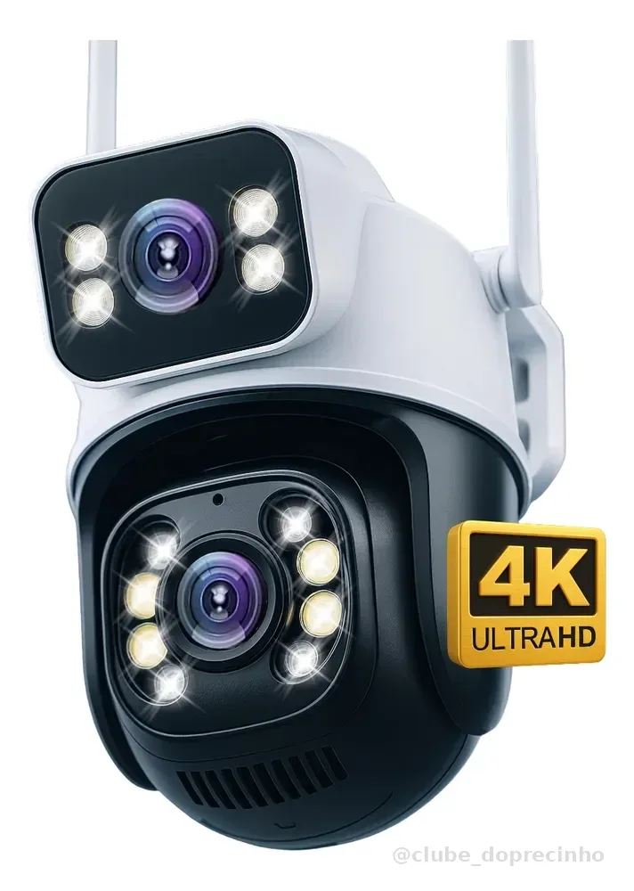 Câmera Segurança Ip Externa Wifi A28 App Icsee À Prova Dágua Ip66 Dome Lente Dupla Lentes 2 Em 1 Vigilancia Visão Noturna Infravermelho  4k Uhd Nova Geração Lançamento 2026 Nexgen