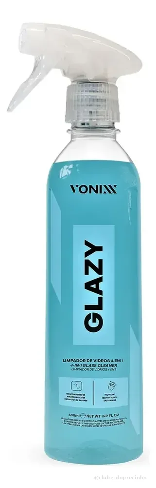 Limpa Vidros Glazy 4 Em 1 Redutor Atrito e Risco Vonixx 500mL