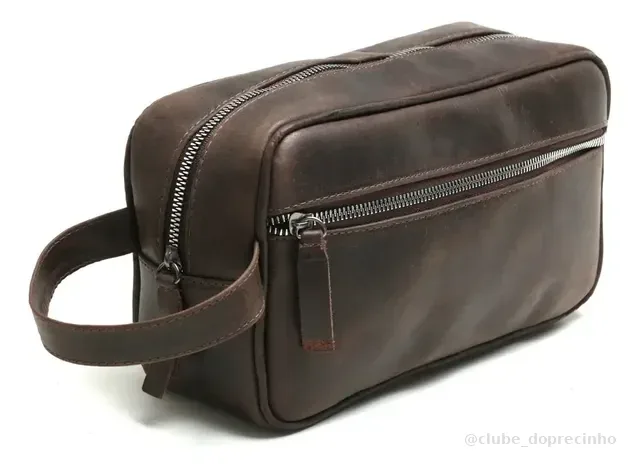 Necessaire Masculina De Couro Legítimo Executiva Luxo Viagem