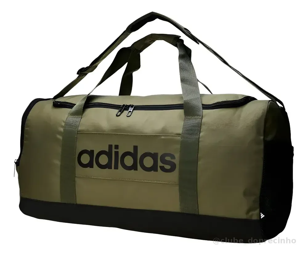 Mala Urbana Masc/femi Duffel Linear Em Poliéster adidas Cor Olive Strata / Black Desenho do tecido Liso