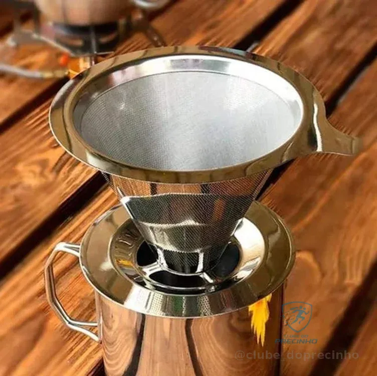 Coador Filtro De Café 103 Inox Peneira Aço Reutilizável Dúravel Sem Uso De Papel Premium