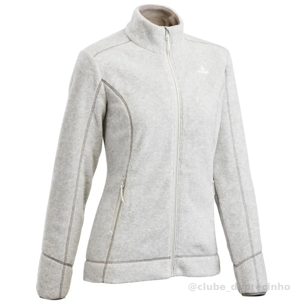 Blusa Fleece Feminina de Trilha Térmica MH100 Quechua Cinza