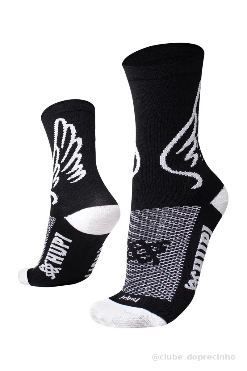 Meia Hupi Run para Corrida Preto/branco, Cor: Preto/branco
