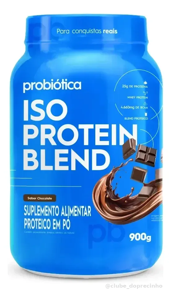Whey Protein 900g Iso Blend Protein Probiótica Chocolate Blend de Proteínas