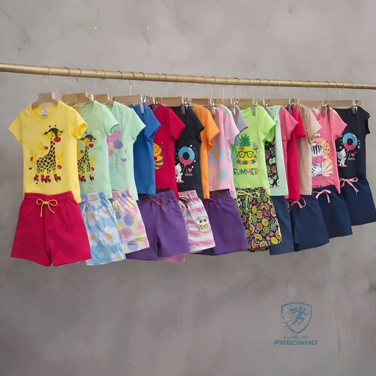 Kit 10 Peças Conjunto Infantil Verão Menina 5 Blusas+5 Short