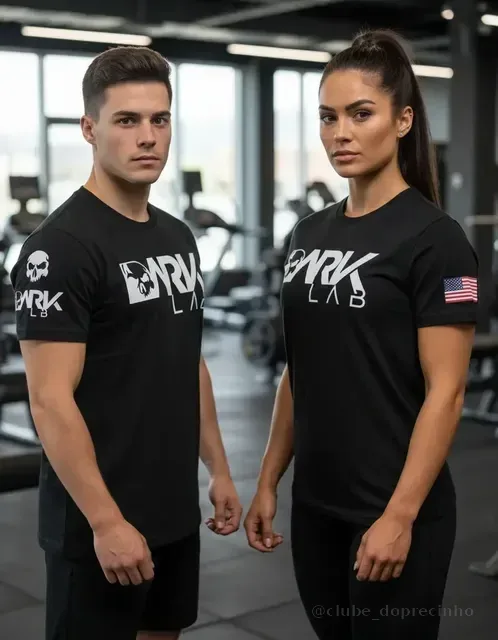 Camiseta Dry-fit  Preta Caveira Unisex Dark Lab