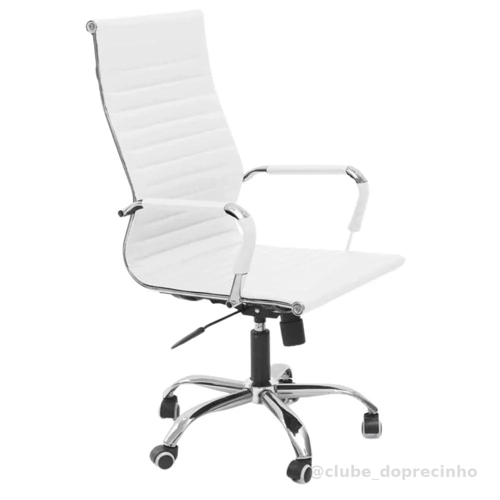 Cadeira de Escritório Esteirinha Base Cromada com Rodinha Fortt Bilbao Branca - Cef01-b