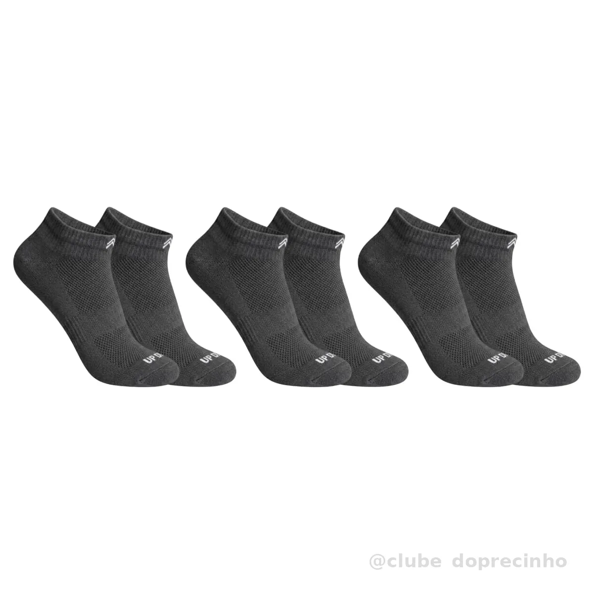 Kit 3 Pares Meia Up Dry Esportiva Cano Curto Corrida Caminhada Academia Treino Unissex