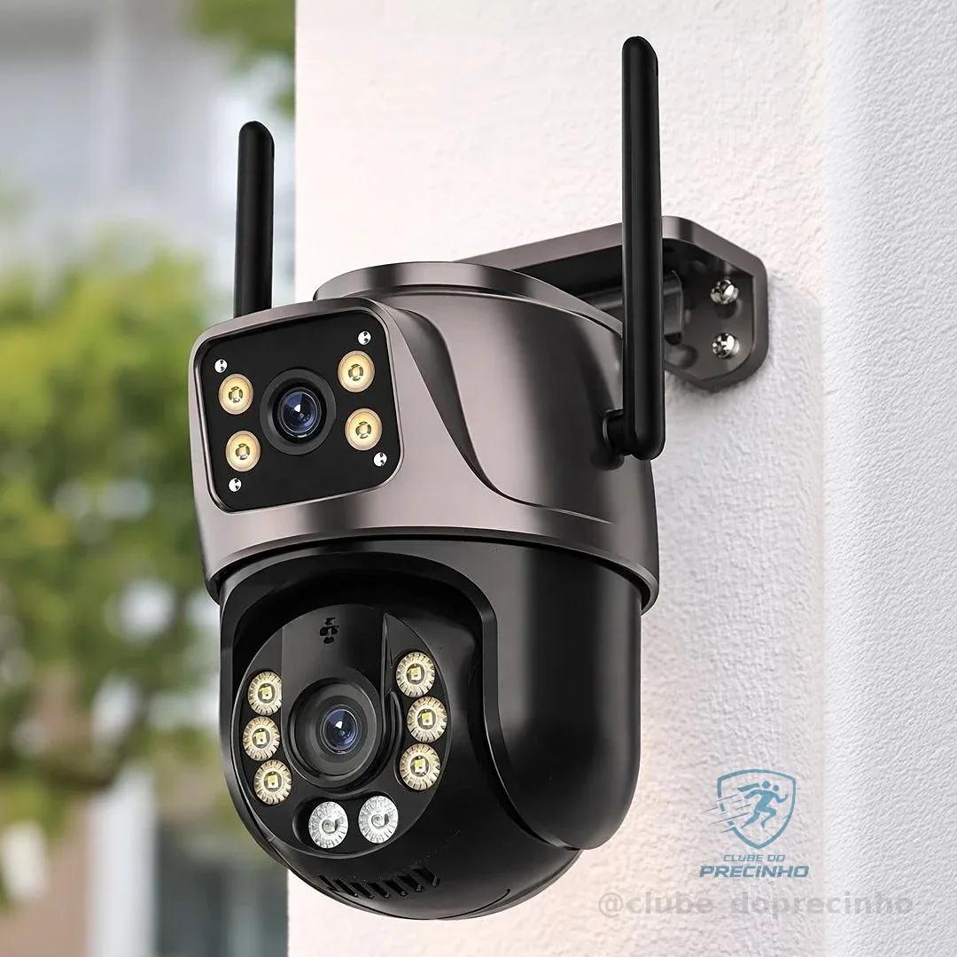 Camera Segurança Ip A29 Prova D'agua Duas Lentes App Yoosee Cor Preto Camera Dupla Preta