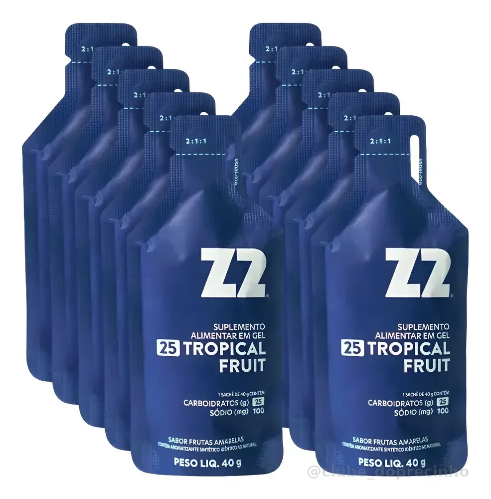 Energy Gel Z2 Tropical Fruit Box 10 Unidades Sachê 40g Tropical Fruit