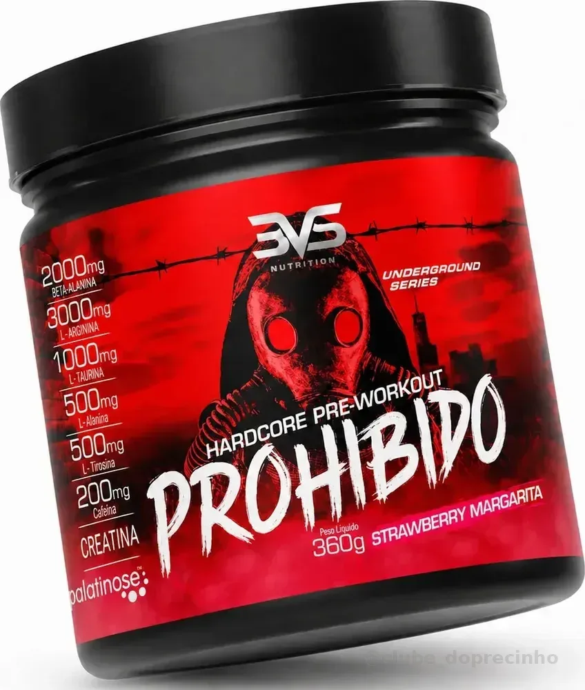 PRÉ TREINO PROHIBIDO 360g Sabor Morango (Strawberry Margarita
