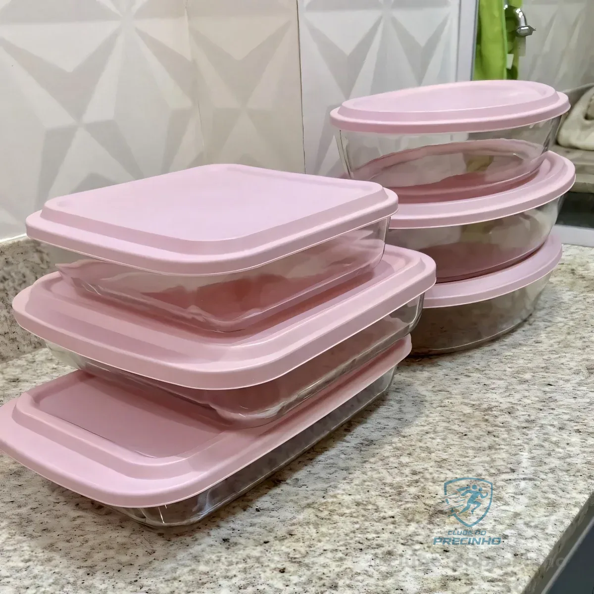 Conjunto Assadeiras 6 Peças Com Tampa Cor Rosa - Marinex