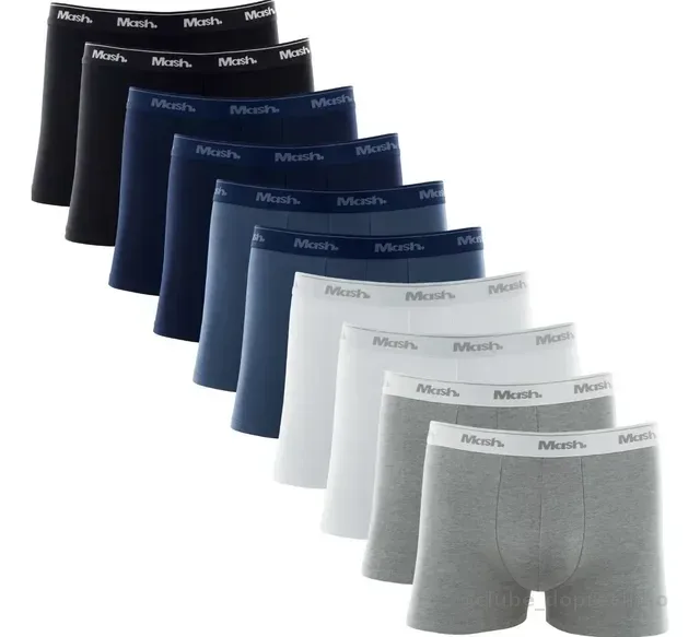 Kit Com 10 Cuecas Boxer Algodão Cotton Masculina Adulto Mash