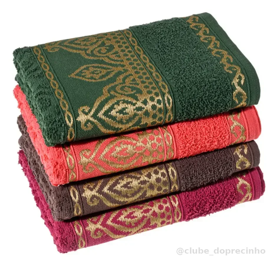 Kit 4 Toalha Rosto Algodão 330g/m2 Luxo Laune Haus Cores Sortidas