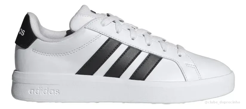 Tênis Grand Court 3.0 Juvenis adidas Branco / Cloud White / Core Black / Cloud White 36 Br