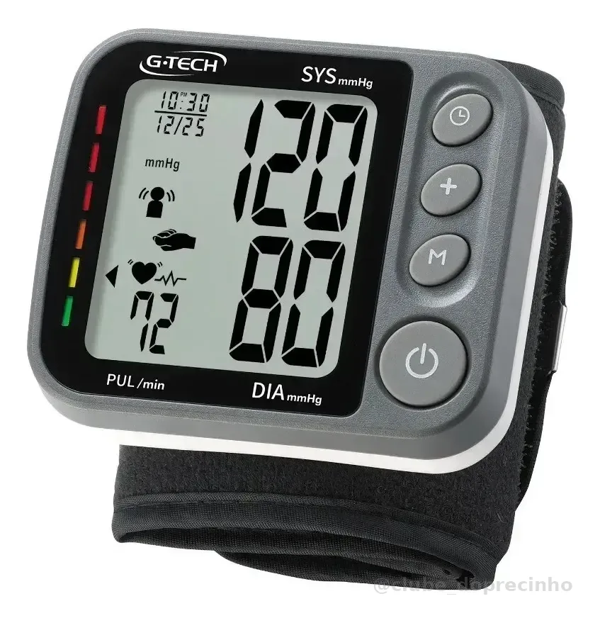 Aparelho De Pressão Digital Automático Pulso G-tech Gp450sp Cinza