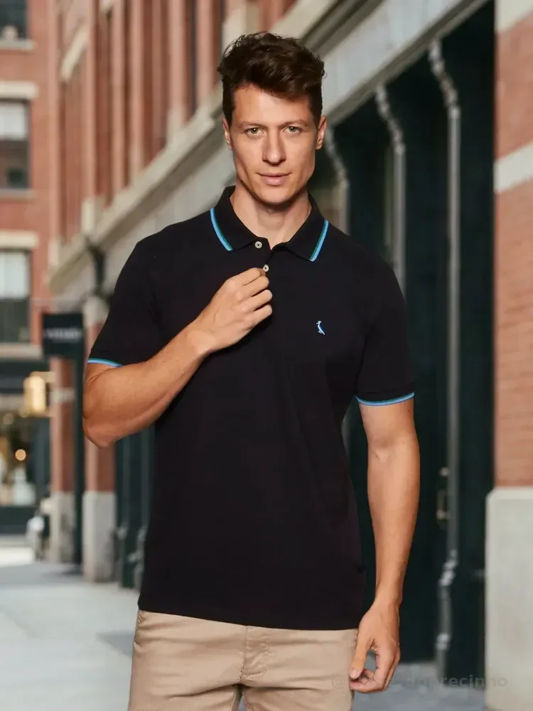 Camisa Polo Masculino Preto Curta 100% Algodão Reserva Preto N/a P Lisa