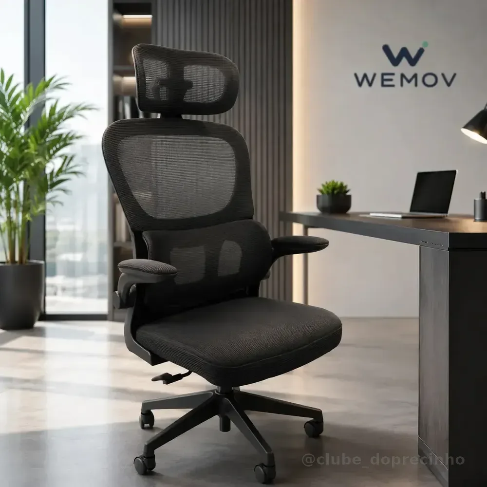 Cadeira De Escritório Ergonomica Wemov Confort Giratoria Resistente Reforçada 180kg Confortável Reunião