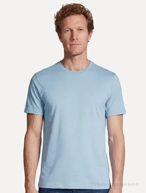 Camiseta Aramis Masculina Basic Lisa Azul Pastel