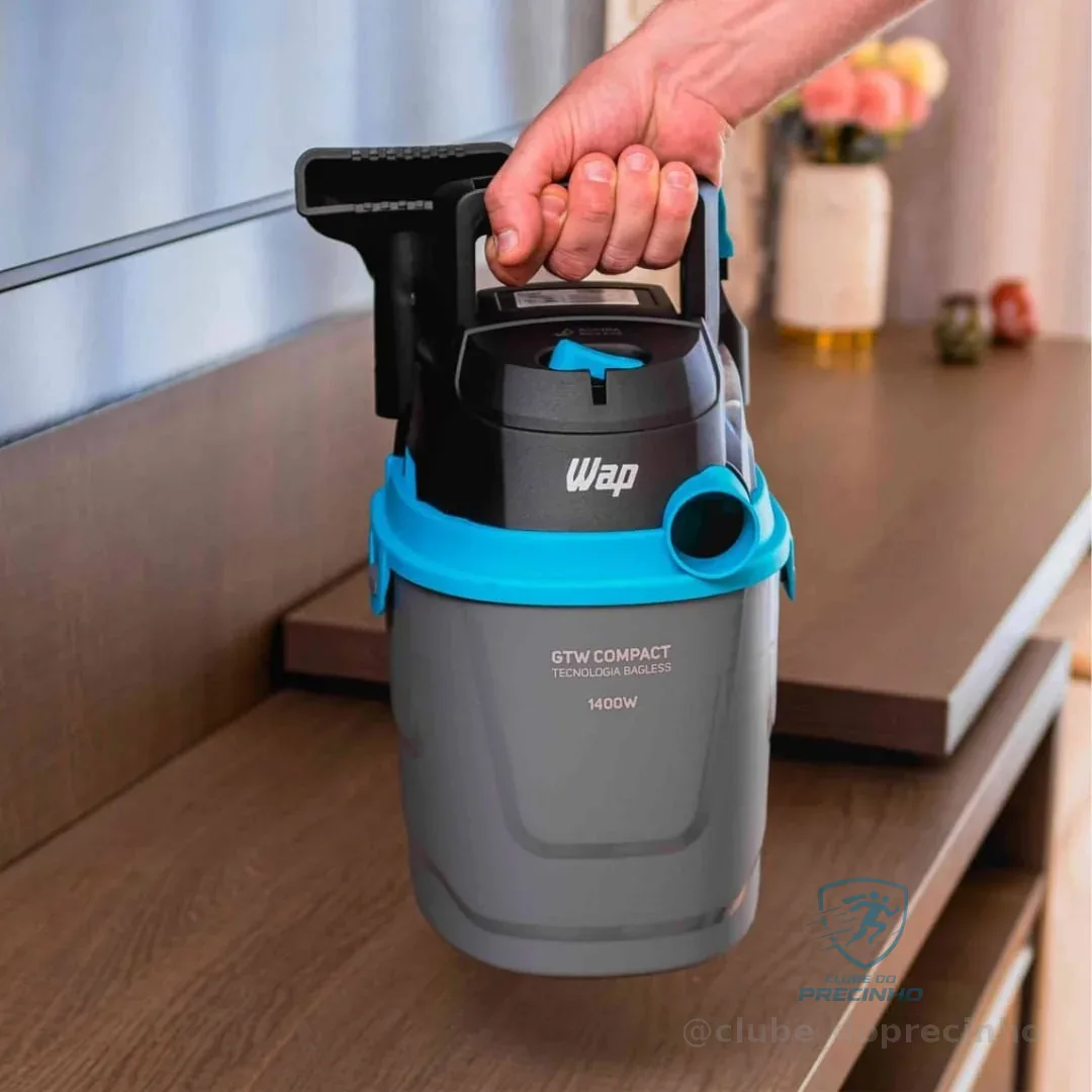 Aspirador De Água E Pó Portátil Wap Gtw Compact 1400w Cinza/azul/preto 220v