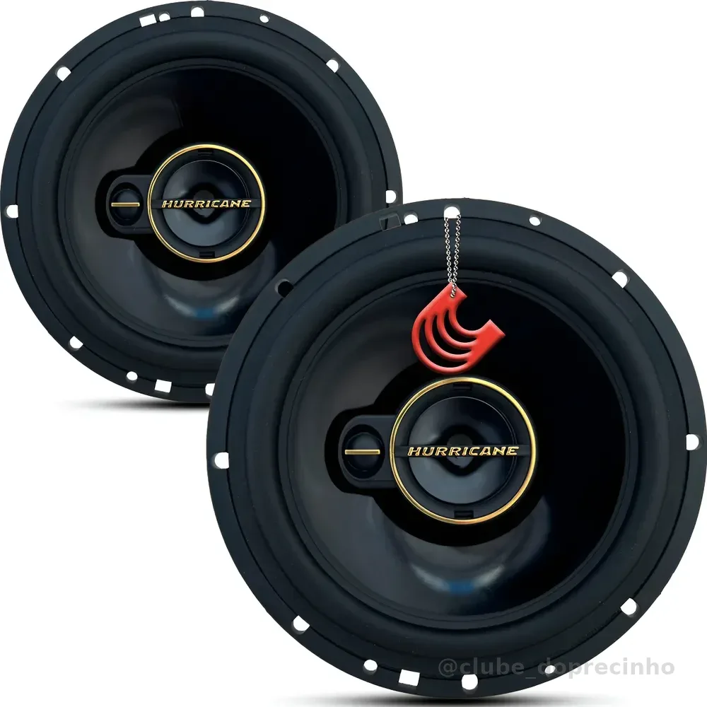 Par Kit Som Alto Falante 6 Polegada Hurricane A6t 120w Porta Preto