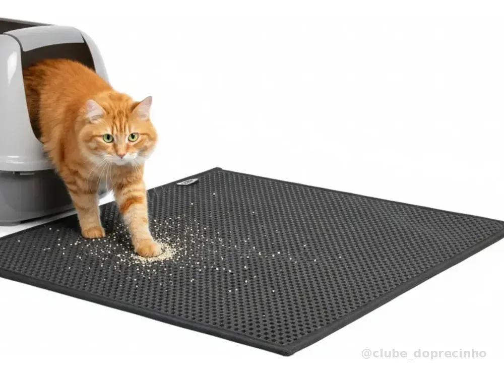 Tapete Coletor Areia Grande 100x75cm Para Gatos Limpa Patas