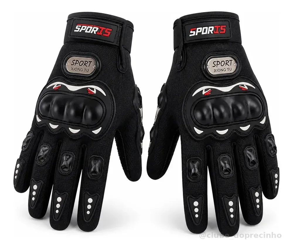 Luva Moto Motociclista Impermeável Proteção Touch Motoqueiro Preto Unico