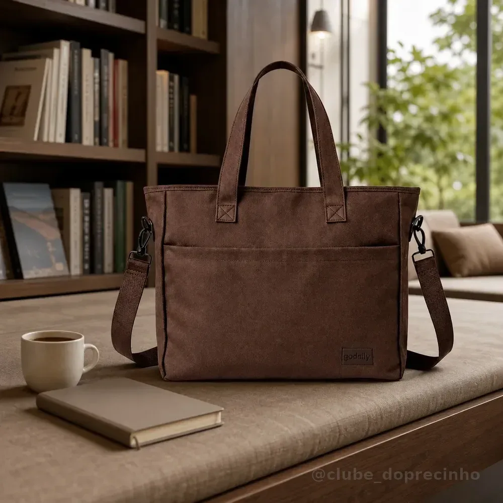 Bolsa Tote Bloom Godaily Leve Moderna Transversal Feminina Marrom
