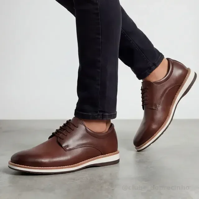 Sapato Social Masculino Casual Oxford Preto Marrom Trabalho