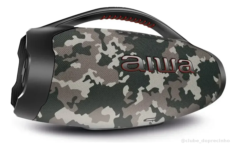 Caixa de Som Boombox Plus AIWA BBS-01-BG 200W Bluetooth 30H IP66 USB Cinza