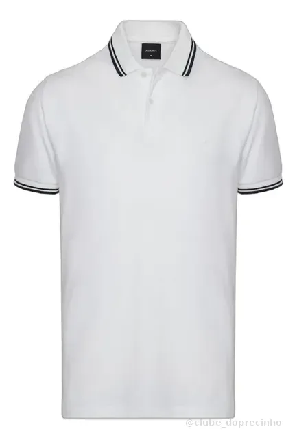 Polo Aramis Manga Curta Frisos New Off White