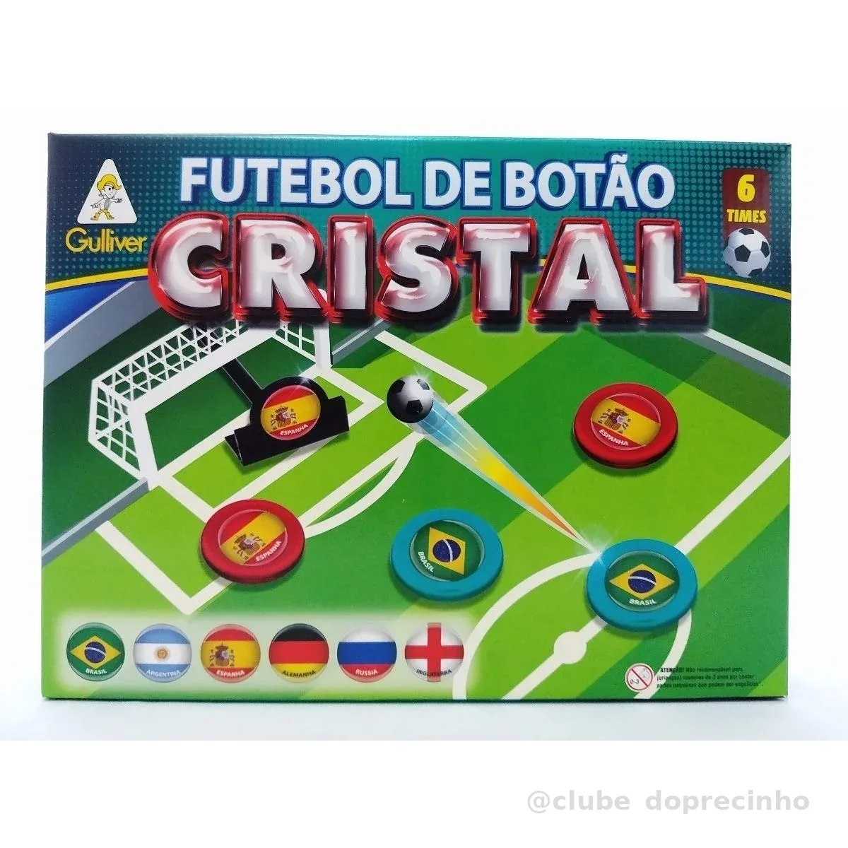 Futebol Botão Cristal com 6 Seleções Sortidos GULLIVER, Multicor