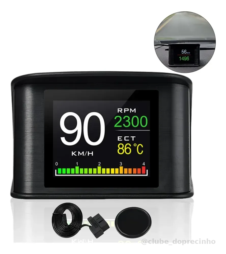 Scanner Obd2 P10 Hud Temperatura Da Água Do Motor