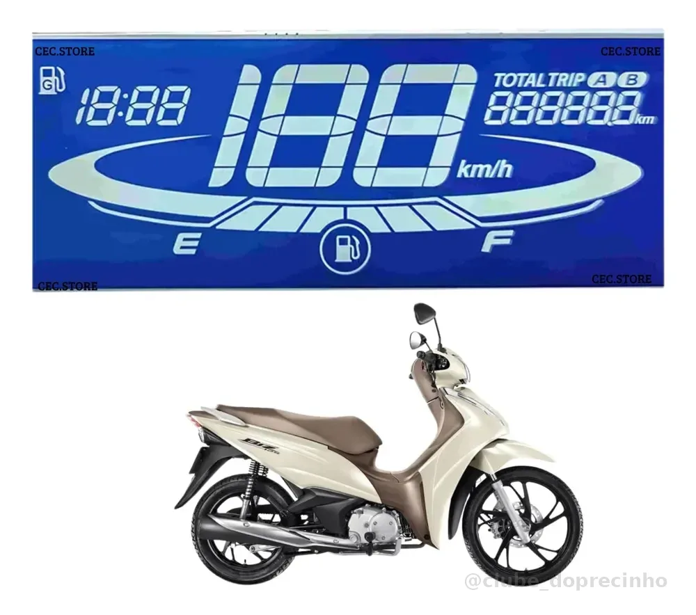 Display Lcd Painel Digital Moto Honda Biz 125 2018 À 2024