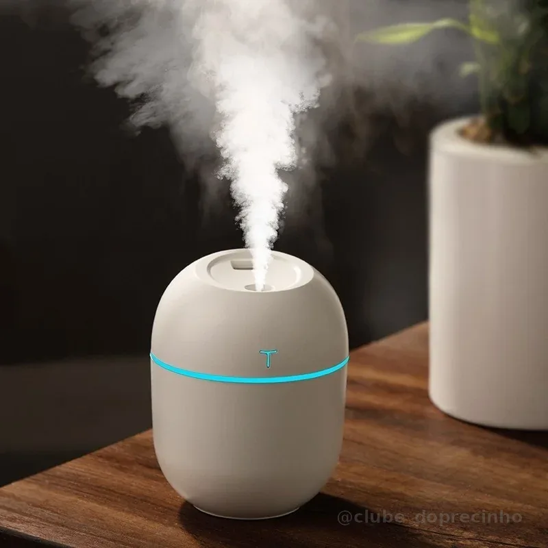 Mini Umidificador Difusor Egg USB Portátil com LED, Aromatizador e Purificador de Ar Pessoal