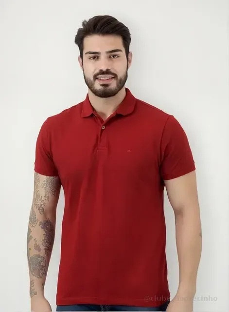 Polo Aramis Masculina Piquet Basic Mono Vermelha