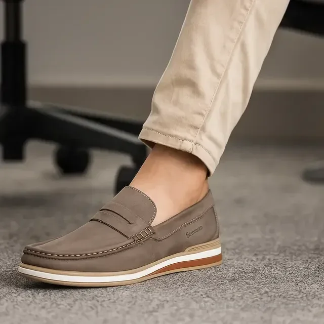 Mocassim Masculino Couro Legitimo Camurça Conforto Versátil