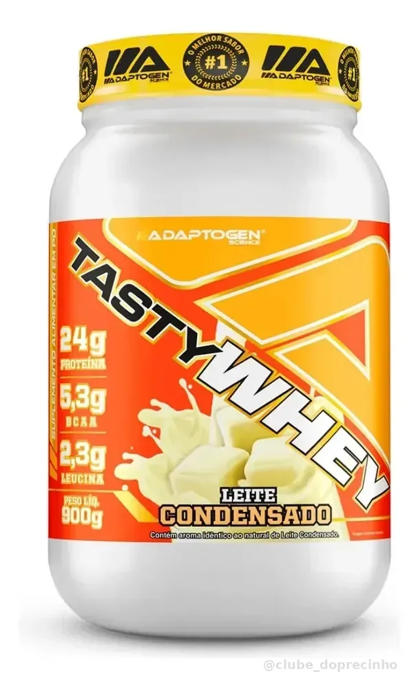 Suplemento Tasty Whey 3w Gourmet Whey Protein Adaptogen Science Pote 900g Sabor Leite Condensado